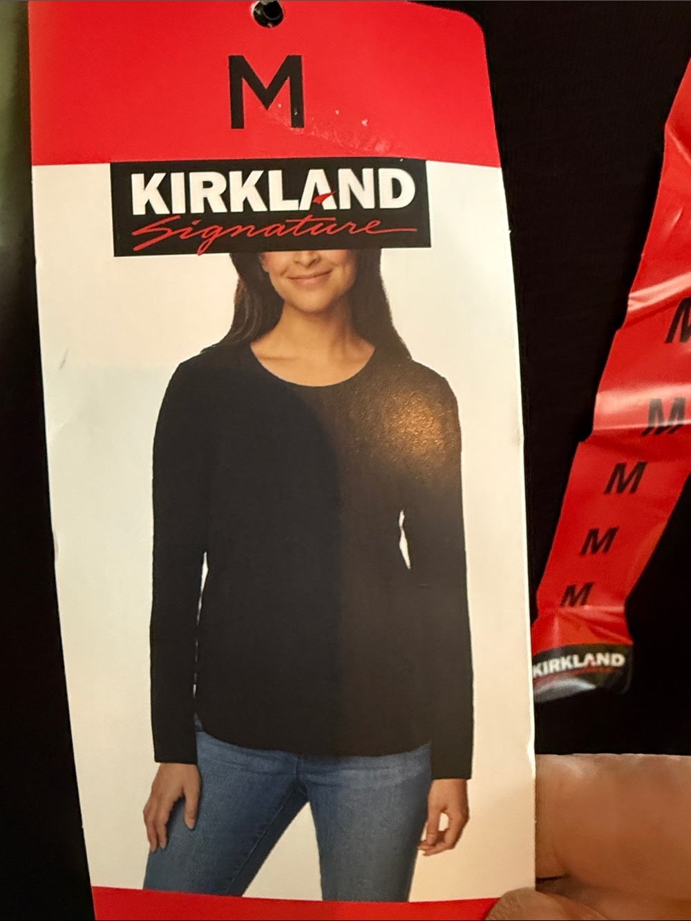 Kirkland Signature Black Crewneck Long Sleeve Shirt-NWT